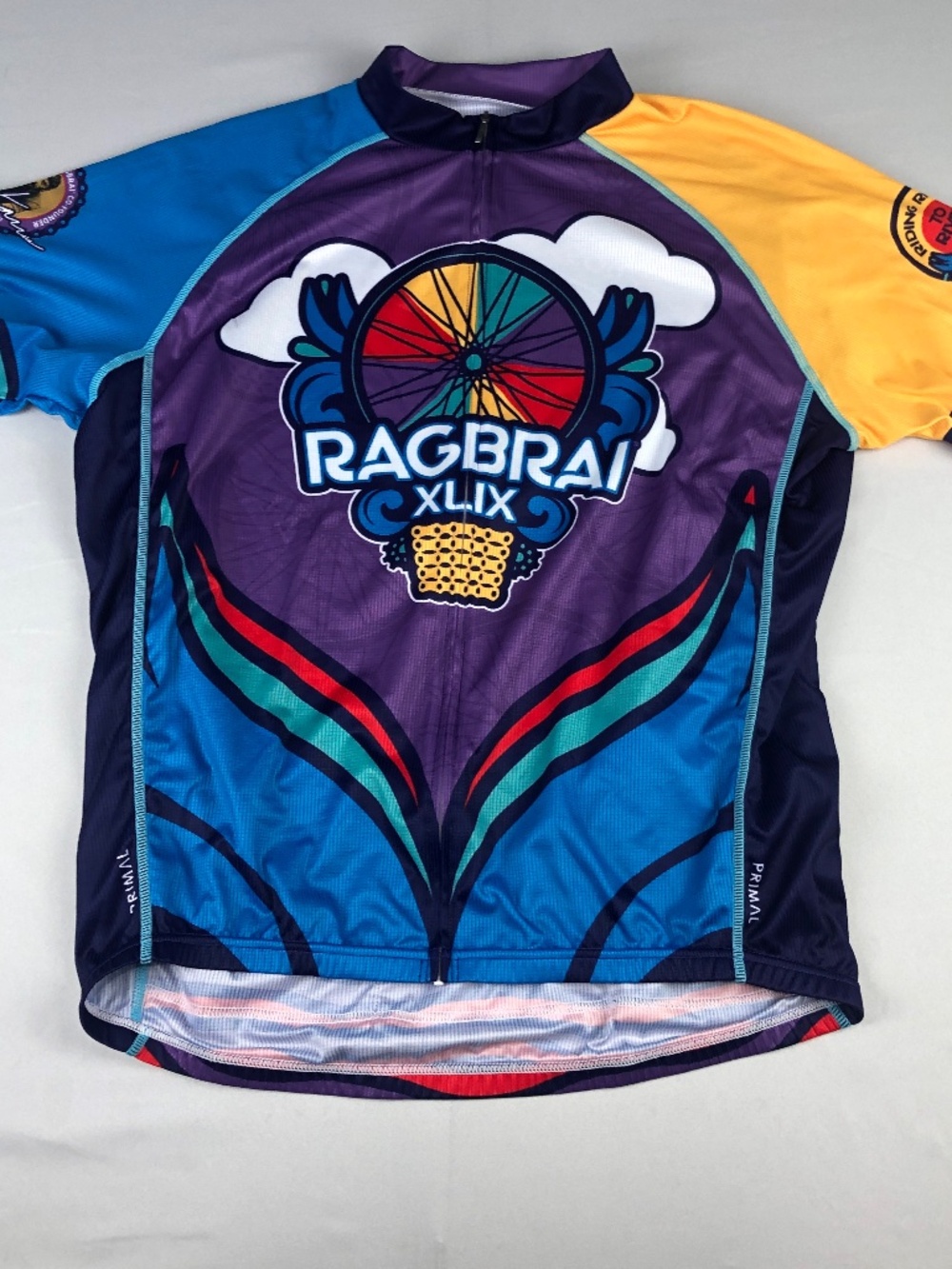 RAGBRAI XLIX '22 Cycling Jersey Primal Sport Cut Bike Ride Across Iowa Men's XL